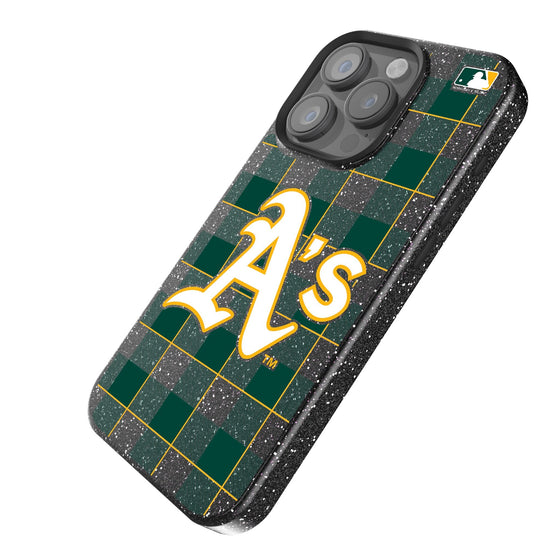 Oakland Athletics Plaid Bling Phone Case-1