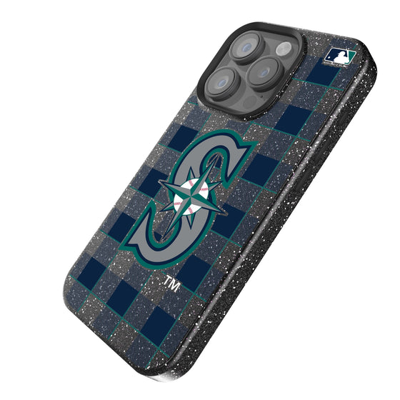 Seattle Mariners Plaid Bling Phone Case-1