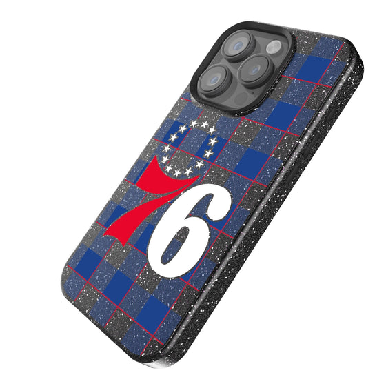 Philadelphia 76ers Plaid Bling Phone Case-1