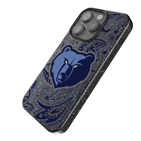 Memphis Grizzlies Paisley Bling Phone Case-1