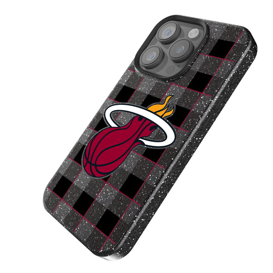 Miami Heat Plaid Bling Phone Case-1