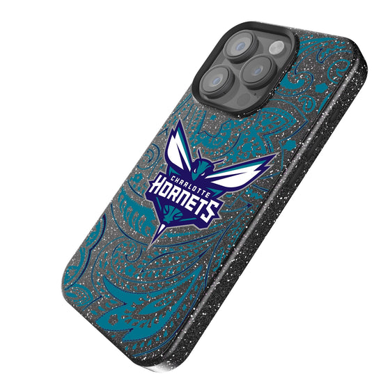 Charlotte Hornets Paisley Bling Phone Case-1