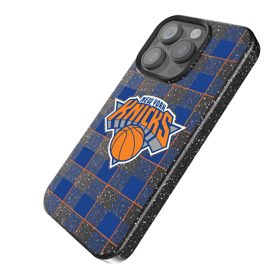 New York Knicks Plaid Bling Phone Case-1