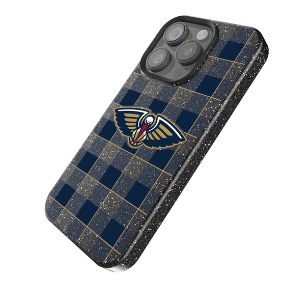 New Orleans Pelicans Plaid Bling Phone Case-1