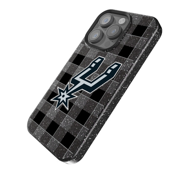 San Antonio Spurs Plaid Bling Phone Case-1