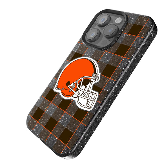 Cleveland Browns Plaid Bling Phone Case-1