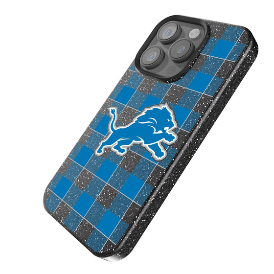 Detroit Lions Plaid Bling Phone Case-1