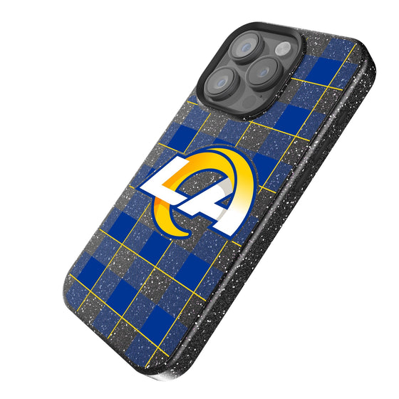 Los Angeles Rams Plaid Bling Phone Case-1