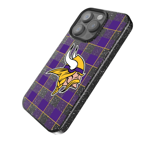 Minnesota Vikings Plaid Bling Phone Case-1