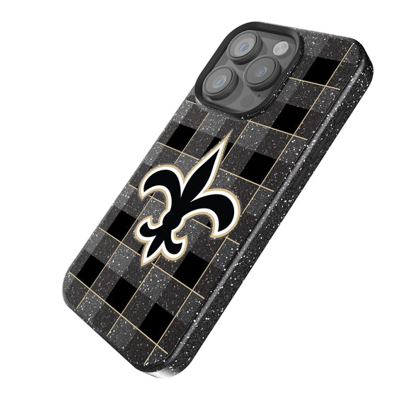 New Orleans Saints Plaid Bling Phone Case-1