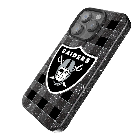 Las Vegas Raiders Plaid Bling Phone Case-1