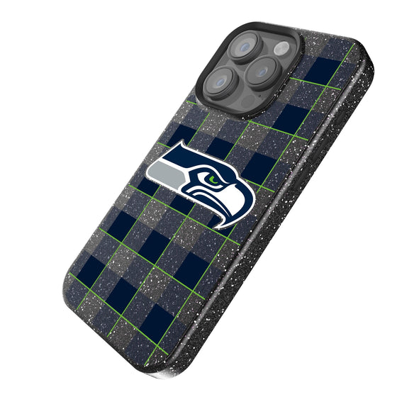 Seattle Seahawks Plaid Bling Phone Case-1