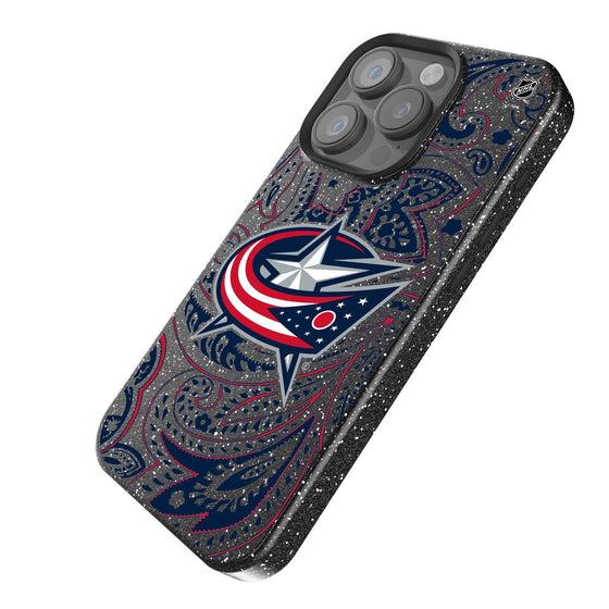 Columbus Blue Jackets Paisley Bling Phone Case-1