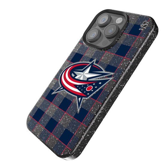 Columbus Blue Jackets Plaid Bling Phone Case-1