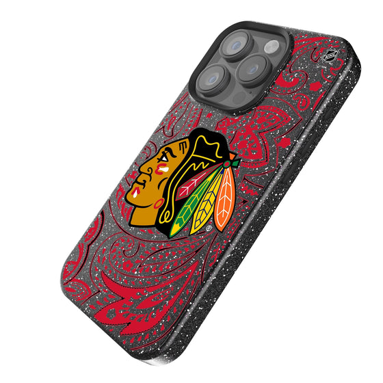 Chicago Blackhawks Paisley Bling Phone Case-1