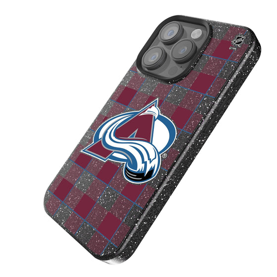 Colorado Avalanche Plaid Bling Phone Case-1