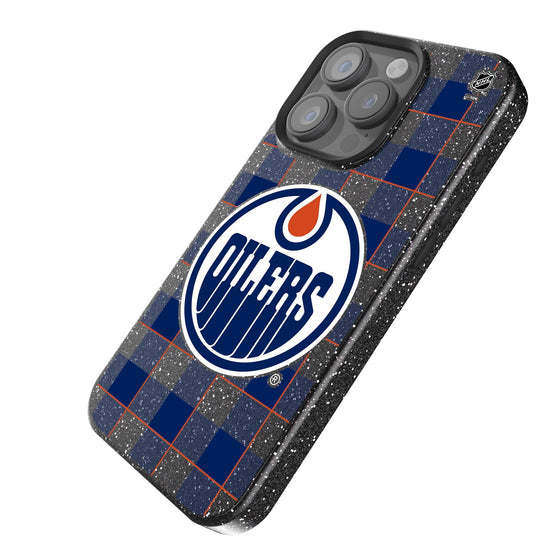 Edmonton Oilers Plaid Bling Phone Case-1