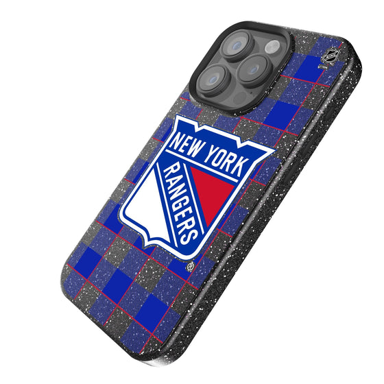 New York Rangers Plaid Bling Phone Case-1