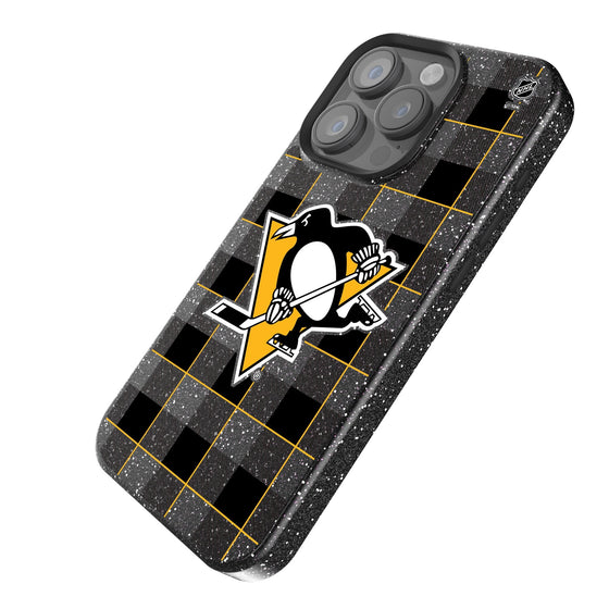 Pittsburgh Penguins Plaid Bling Phone Case-1