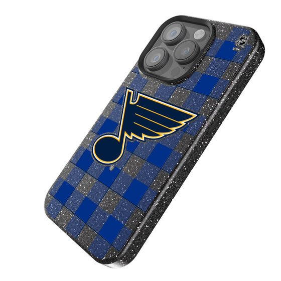 St. Louis Blues Plaid Bling Phone Case-1