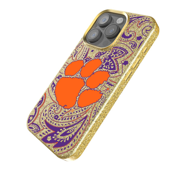 Clemson Tigers Paisley Bling Phone Case-1