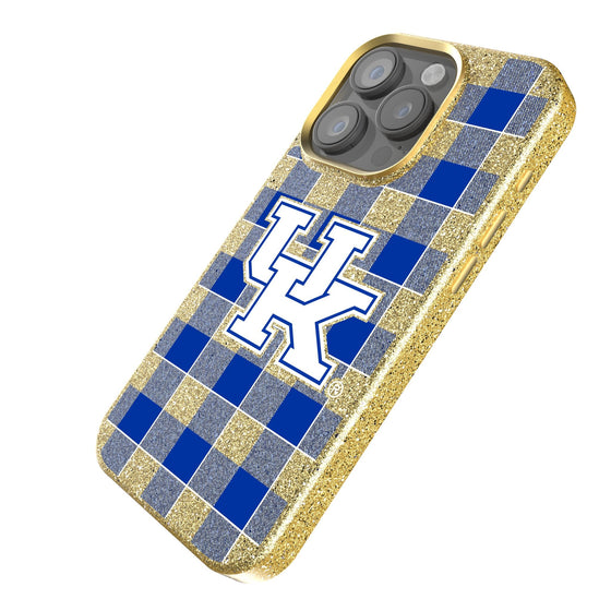 Kentucky Wildcats Plaid Bling Phone Case-1