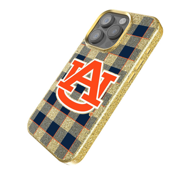 Auburn Tigers Plaid Bling Phone Case-1