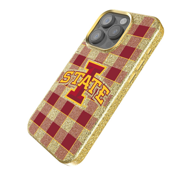 Iowa State Cyclones Plaid Bling Phone Case-1