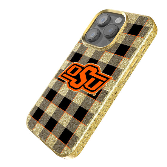 Oklahoma State Cowboys Plaid Bling Phone Case-1