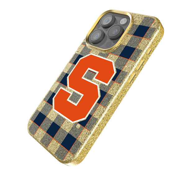 Syracuse Orange Plaid Bling Phone Case-1