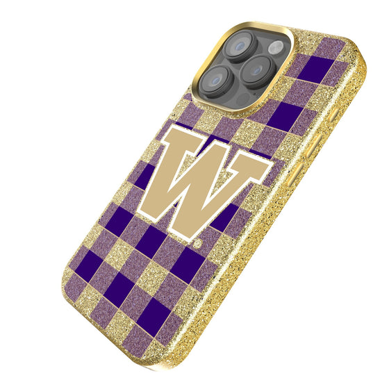 Washington Huskies Plaid Bling Phone Case-1