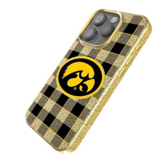 Iowa Hawkeyes Plaid Bling Phone Case-1