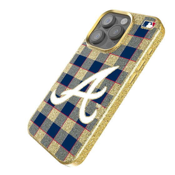 Atlanta Braves Plaid Bling Phone Case-1