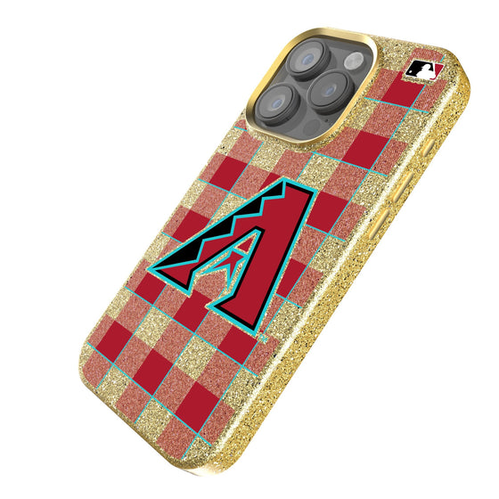 Arizona Diamondbacks Plaid Bling Phone Case-1