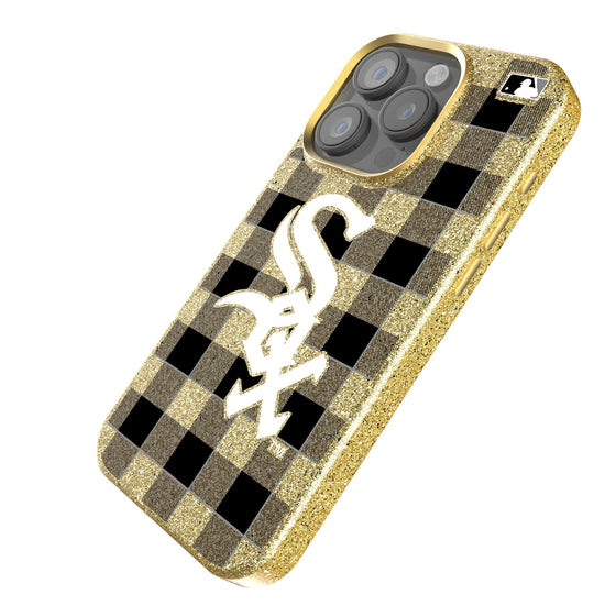 Chicago White Sox Plaid Bling Phone Case-1