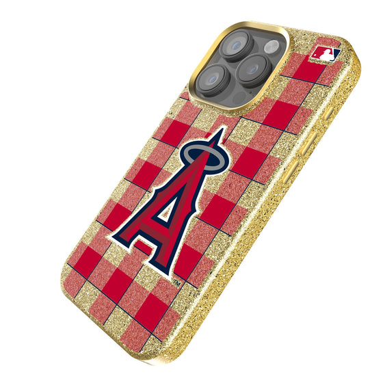 Los Angeles Angels Plaid Bling Phone Case-1