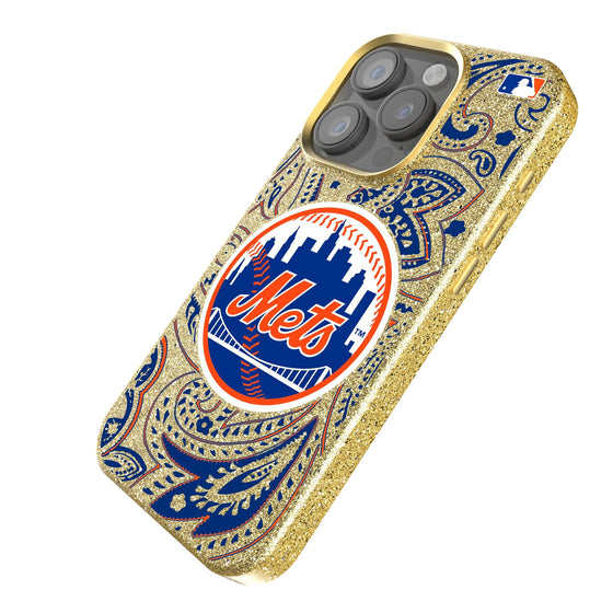 New York Mets Paisley Bling Phone Case-1