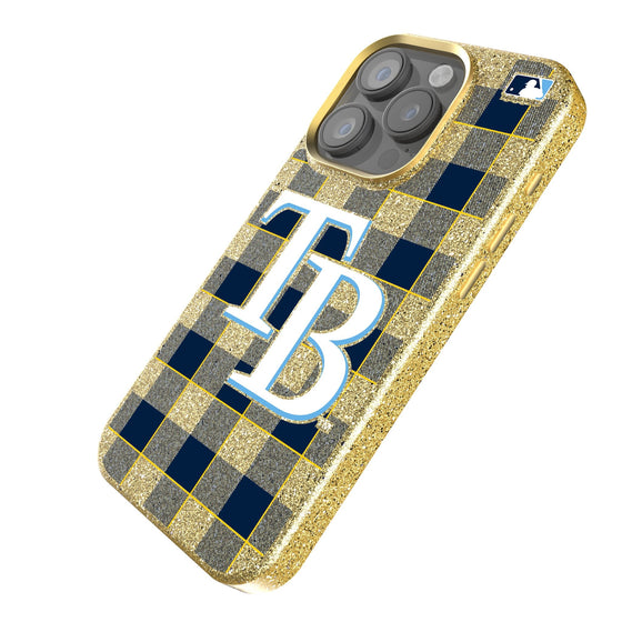 Tampa Bay Rays Plaid Bling Phone Case-1