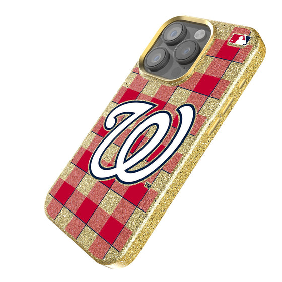 Washington Nationals Plaid Bling Phone Case-1