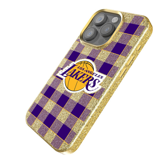 Los Angeles Lakers Plaid Bling Phone Case-1