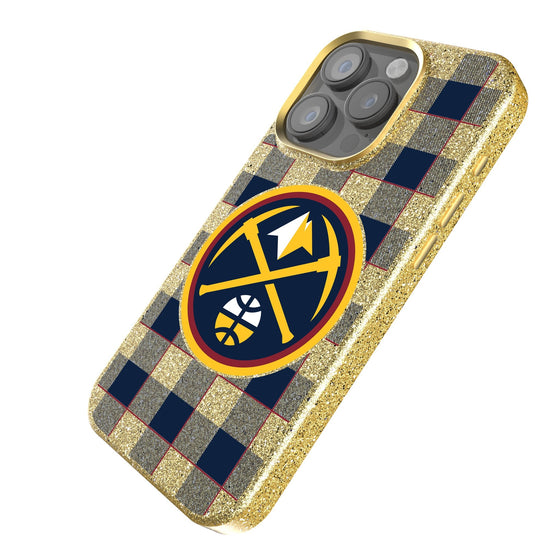 Denver Nuggets Plaid Bling Phone Case-1