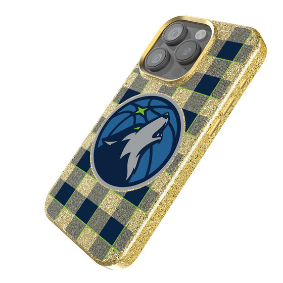 Minnesota Timberwolves Plaid Bling Phone Case-1