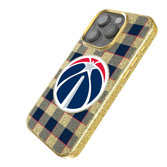 Washington Wizards Plaid Bling Phone Case-1