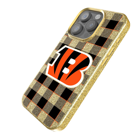 Cincinnati Bengals Plaid Bling Phone Case-1