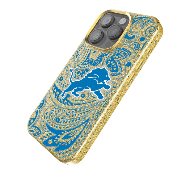 Detroit Lions Paisley Bling Phone Case-1