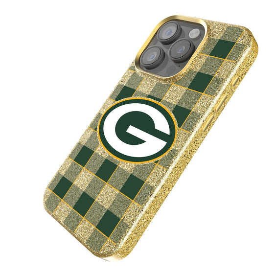 Green Bay Packers Plaid Bling Phone Case-1