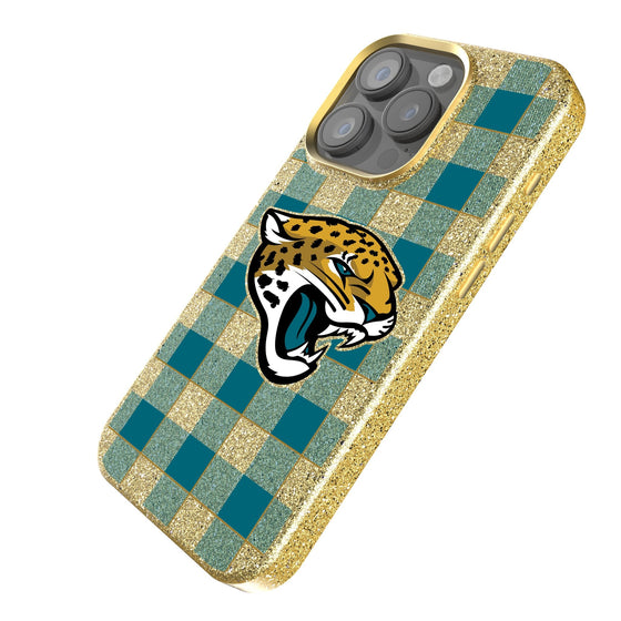 Jacksonville Jaguars Plaid Bling Phone Case-1