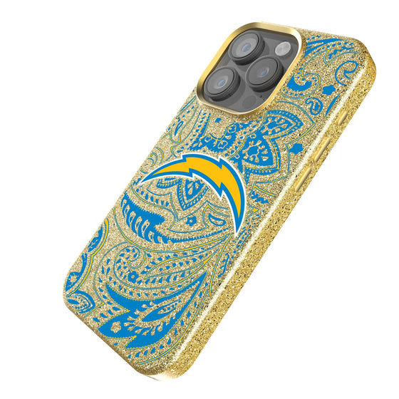 Los Angeles Chargers Paisley Bling Phone Case-1