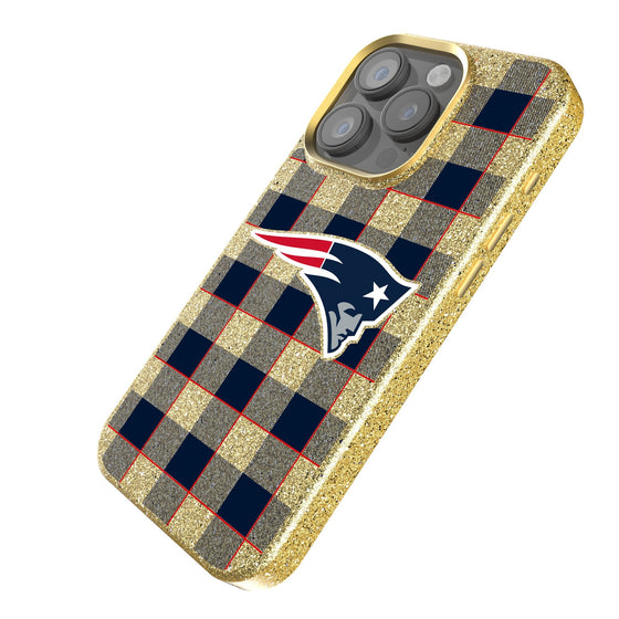 New England Patriots Plaid Bling Phone Case-1