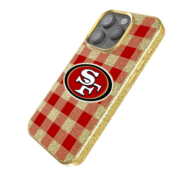 San Francisco 49ers Plaid Bling Phone Case-1